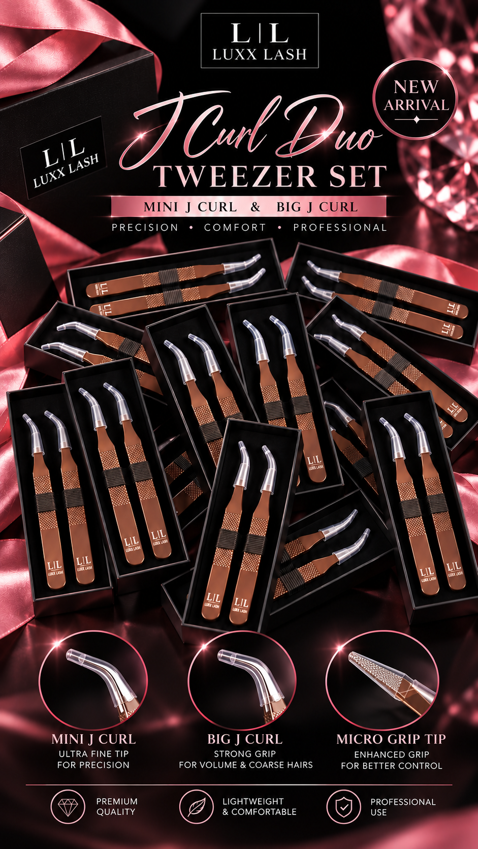 J Curl Duo Precision Tweezer Set
